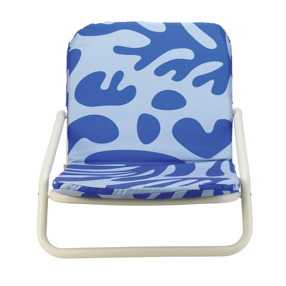 Deluxe Cushioned Beach Chair Blue Coral