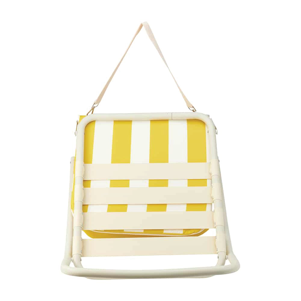 Deluxe Cushioned Beach Chair Yellow Stripe