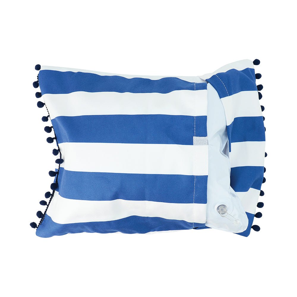 Inflatable Beach Pillow - Navy Stripe - Umbrella Beach