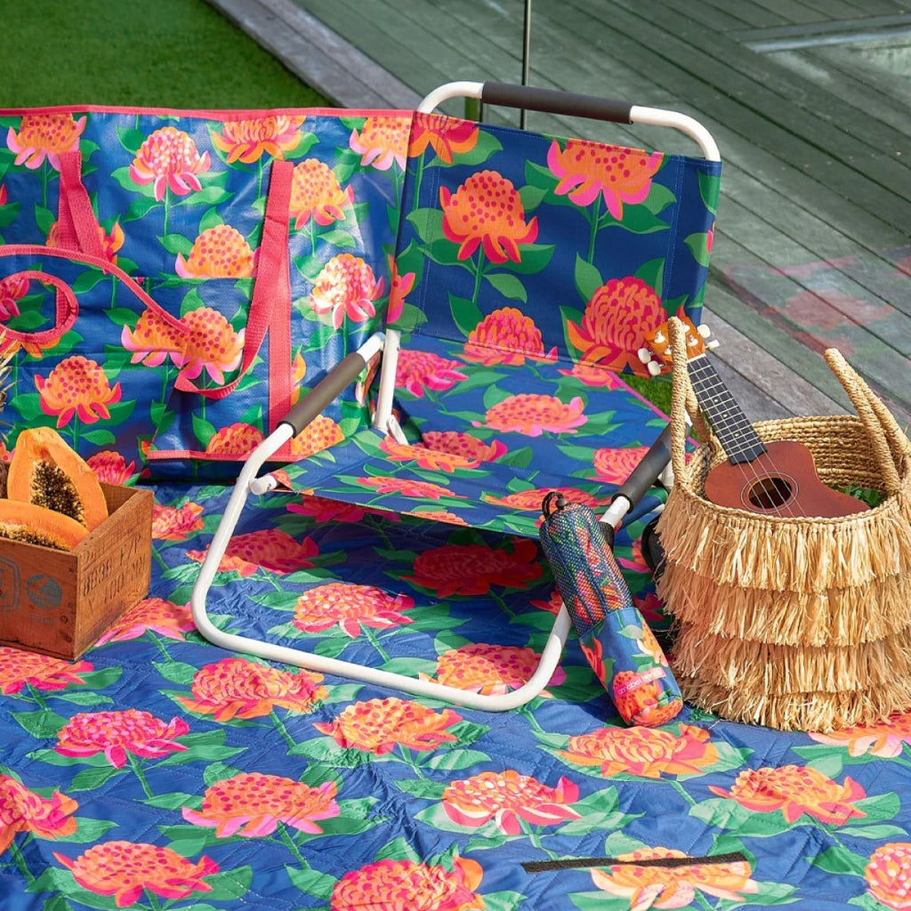 Low Beach Concert Chair Bright Waratah - Umbrella Beach