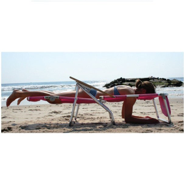 Ostrich 3 In 1 Aluminium Beach Lounger Pink - Umbrella Beach