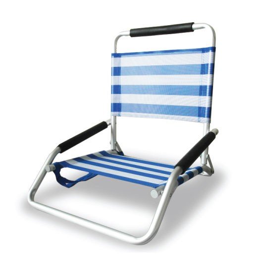 Ostrich Low Sand Concert Chair Blue White Stripe - Umbrella Beach