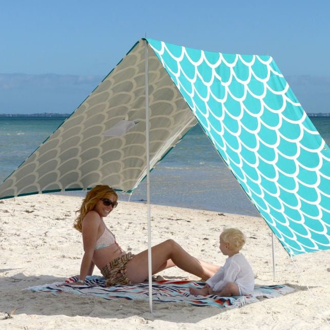 Sombrilla Beach Shelter Aqua Shells - Umbrella Beach
