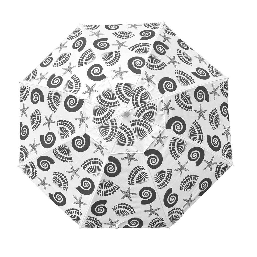 UPF50+ Balmoral Fringed 200cm Black - Umbrella Beach