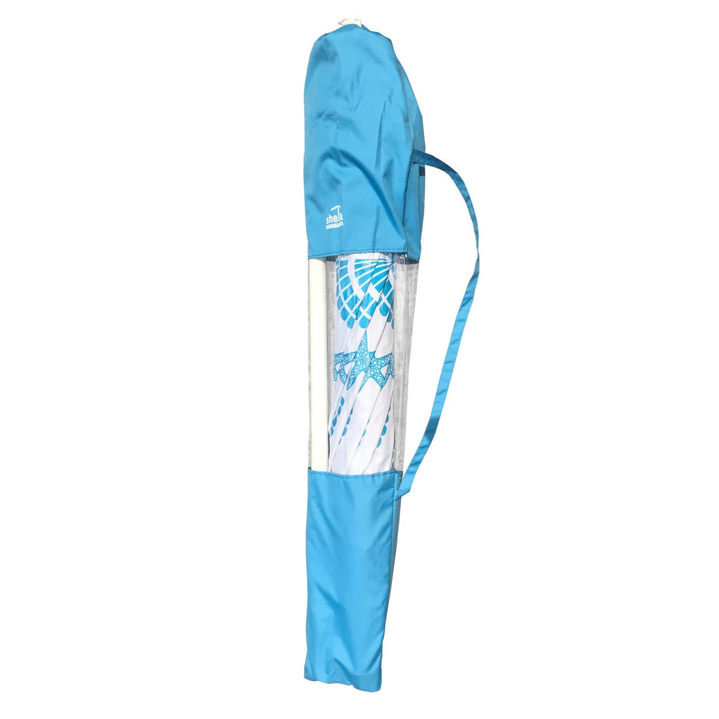 UPF50+ Balmoral Fringed 200cm Sky Blue - Umbrella Beach