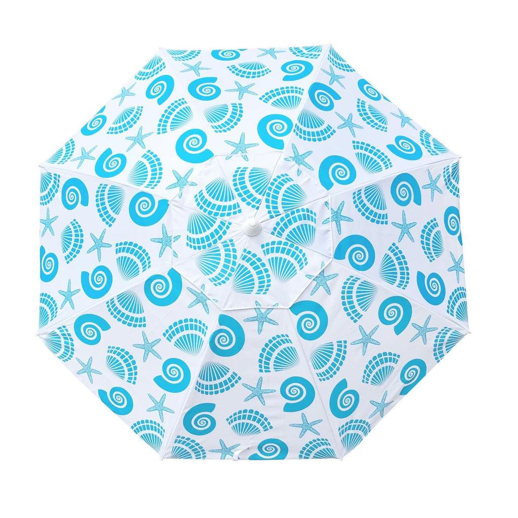 UPF50+ Balmoral Fringed 200cm Sky Blue - Umbrella Beach