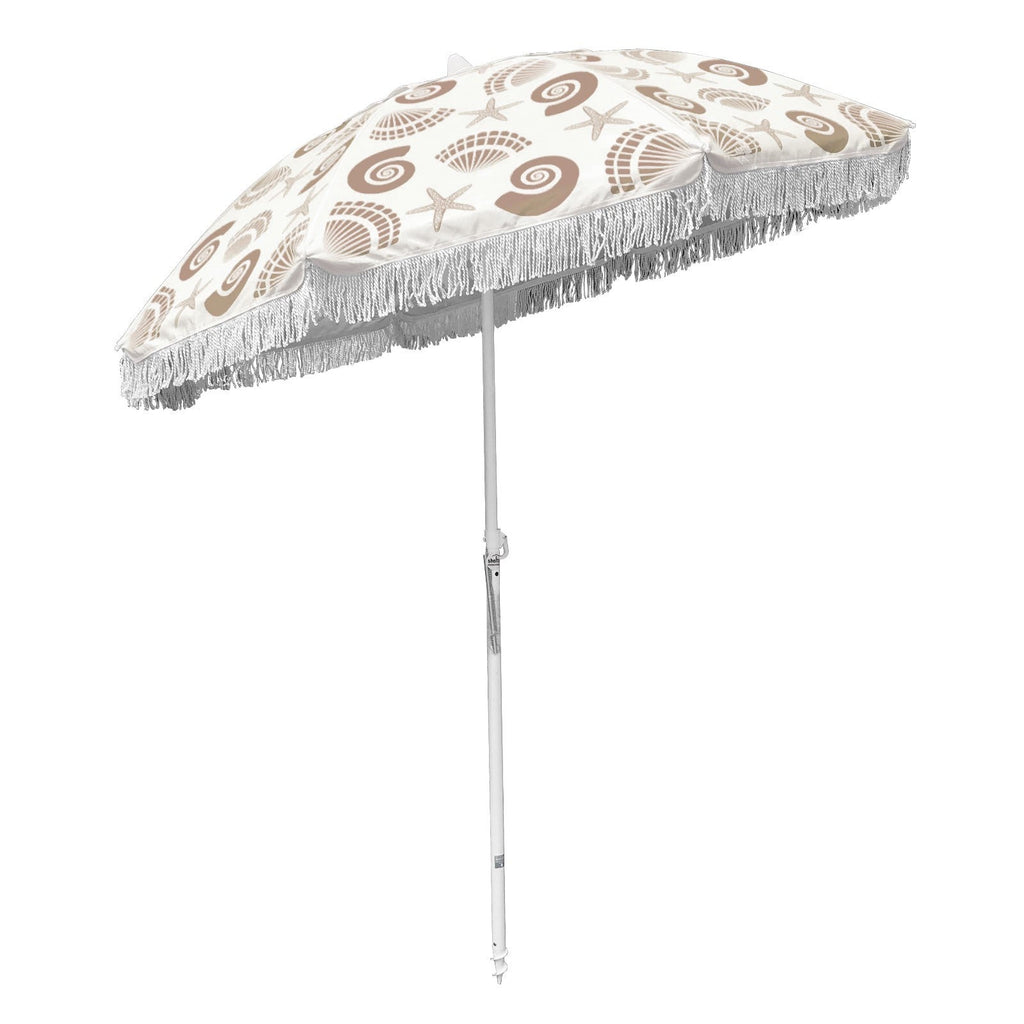 UPF50+ Balmoral Fringed 200cm Taupe - Umbrella Beach