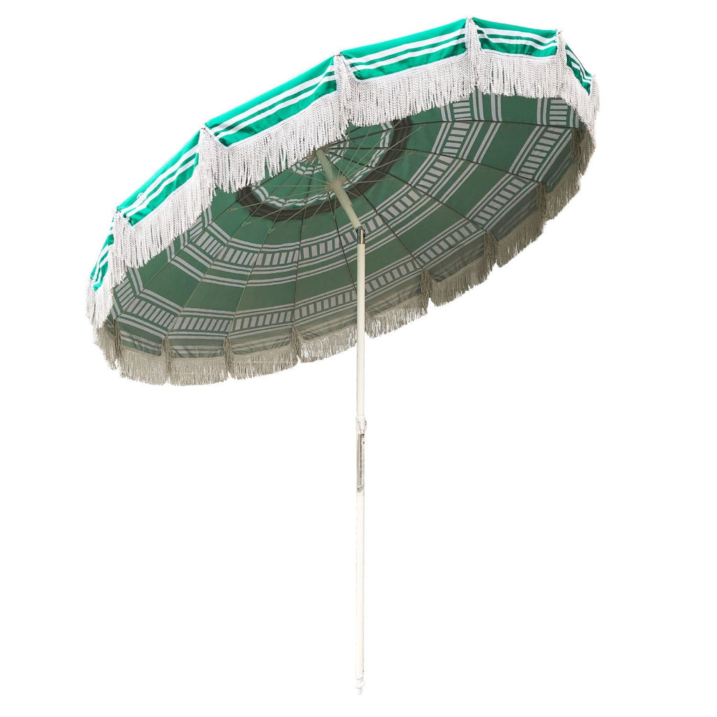UPF50+ Bronte Fringe 220cm Emerald - Umbrella Beach