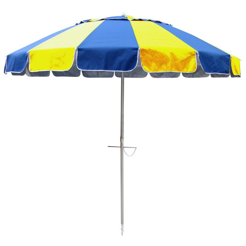 blue and yellow patio umbrella UPF50+ Carnivale 240cm Royal Blue and Yellow – Umbrella Beach