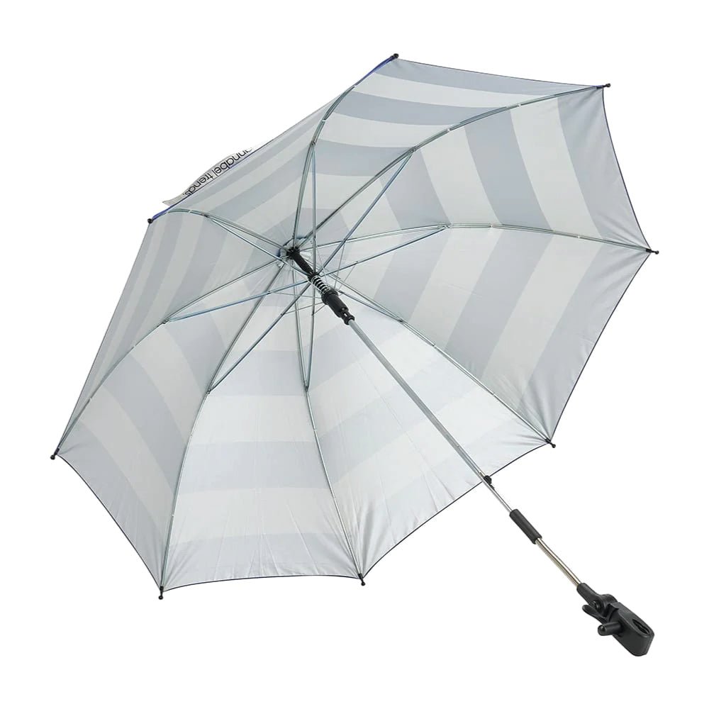 UPF50+ Clip On Beach Chair Umbrella Navy White Stripe - Umbrella Beach