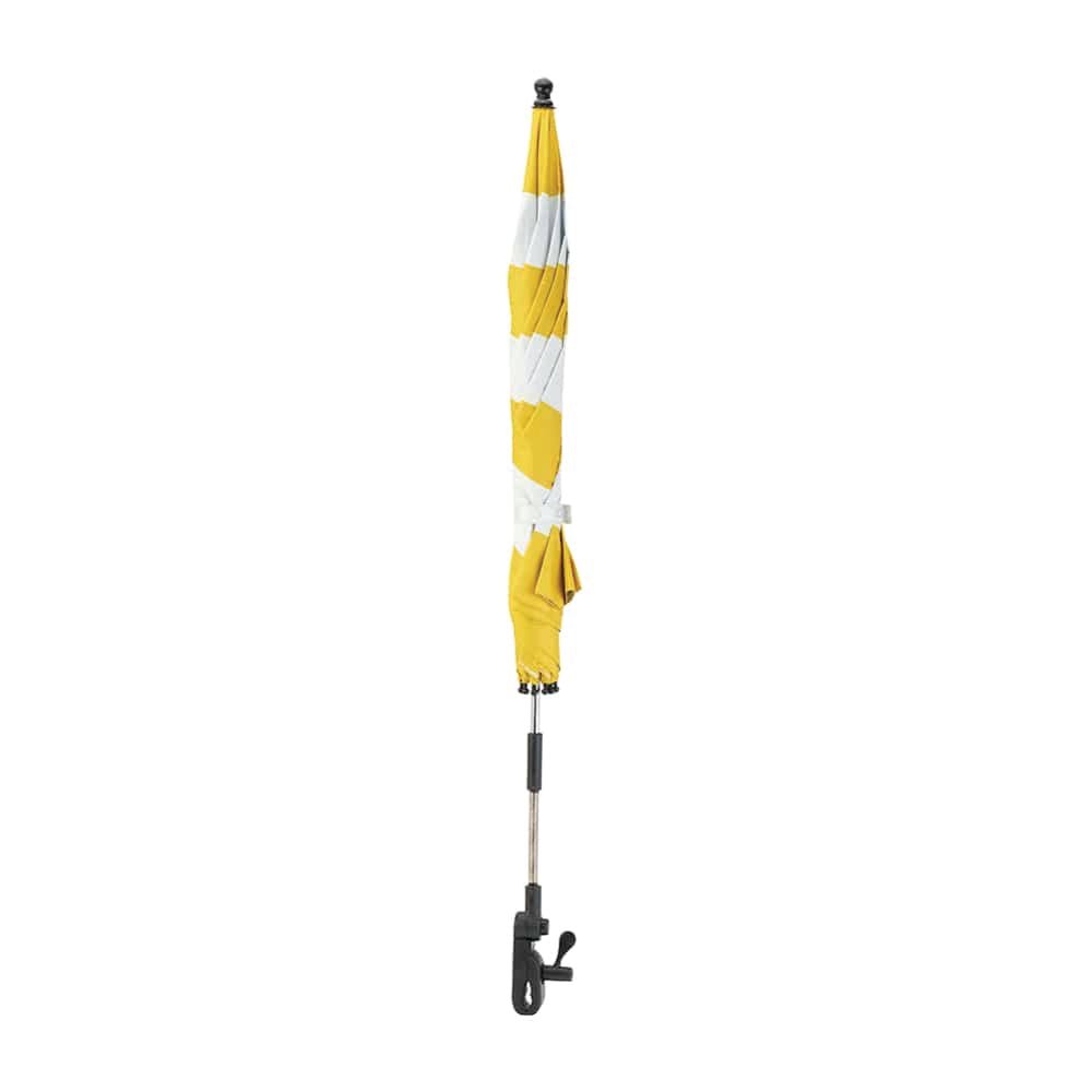 UPF50+ Clip On Beach Chair Umbrella Yellow White Stripe - Umbrella Beach