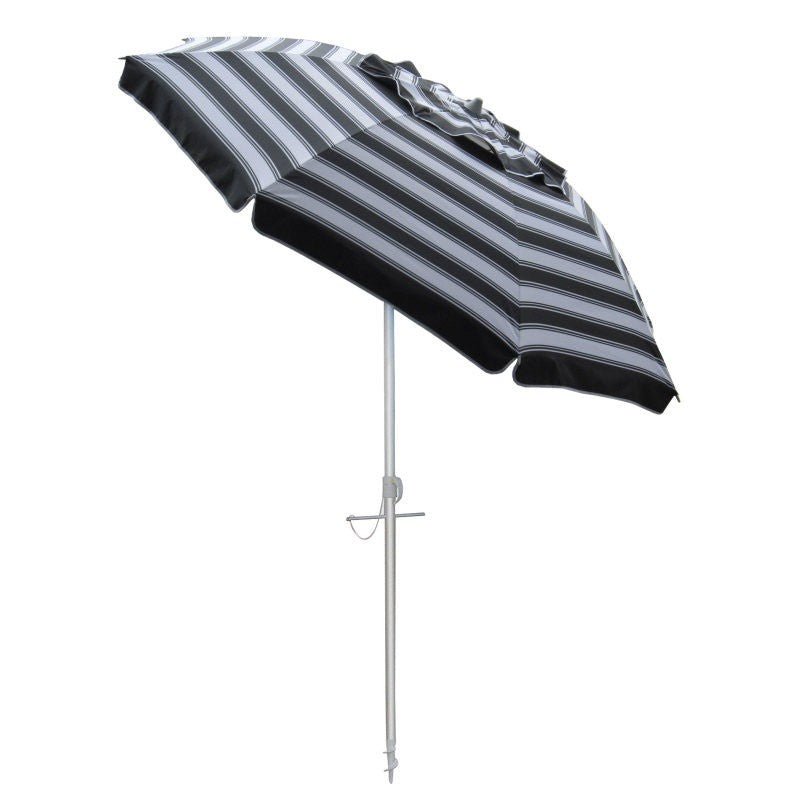UPF50+ Daytripper 210cm Black White Stripe - Umbrella Beach