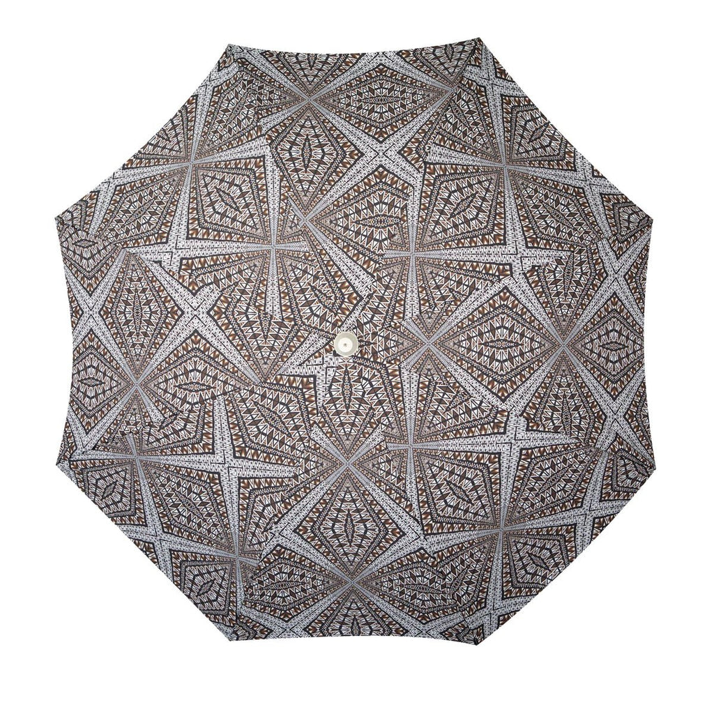 UPF50+ Kakadu Fringe Timber Beach Umbrella 200cm - Umbrella Beach