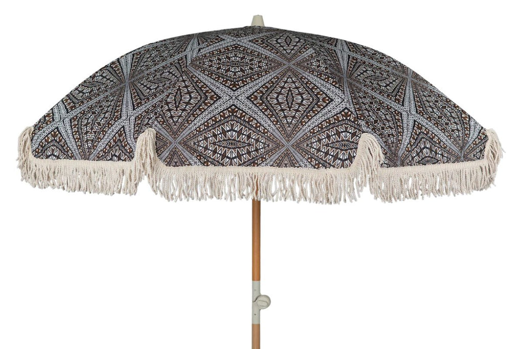 UPF50+ Kakadu Fringe Timber Beach Umbrella 200cm - Umbrella Beach