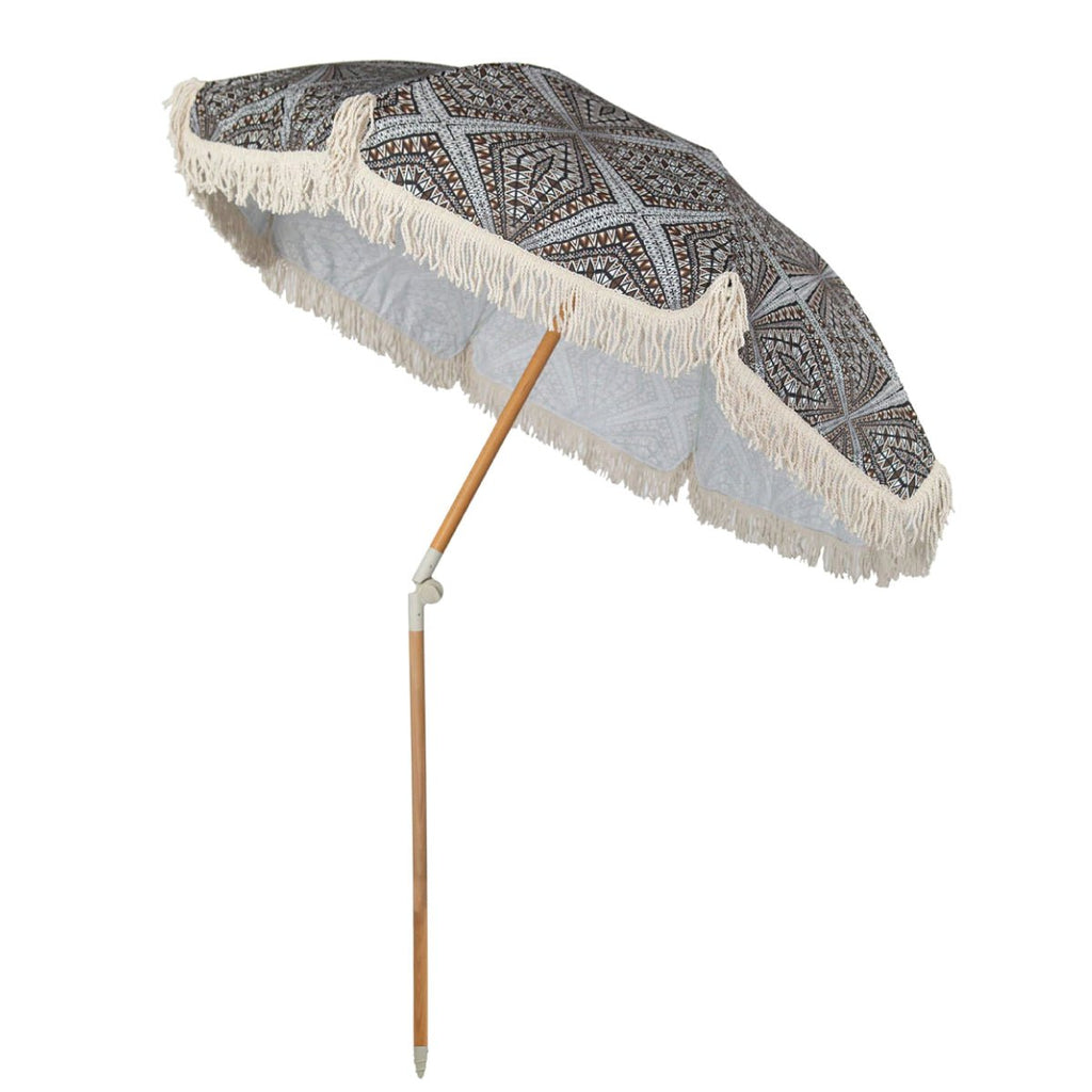 UPF50+ Kakadu Fringe Timber Beach Umbrella 200cm - Umbrella Beach