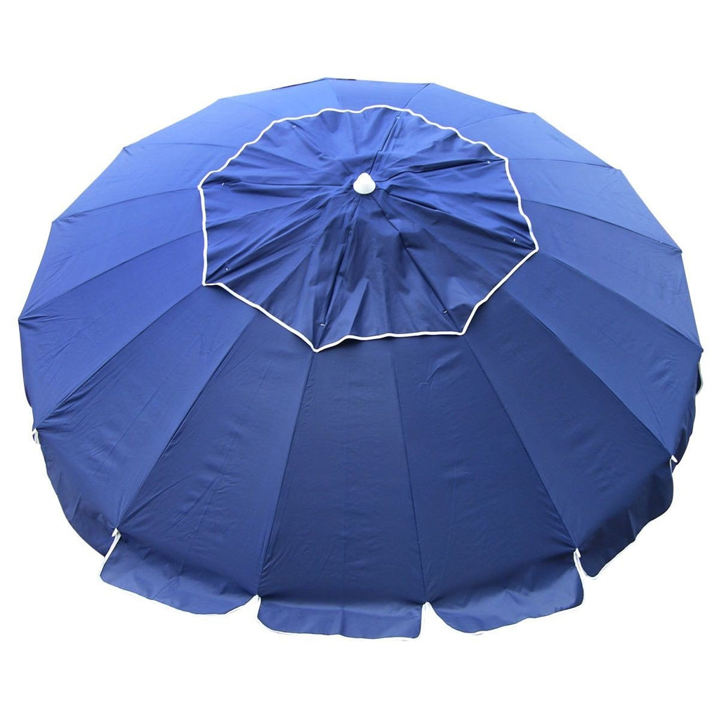UPF50+ Maxibrella with Sunraker Table 240cm Navy Blue - Umbrella Beach