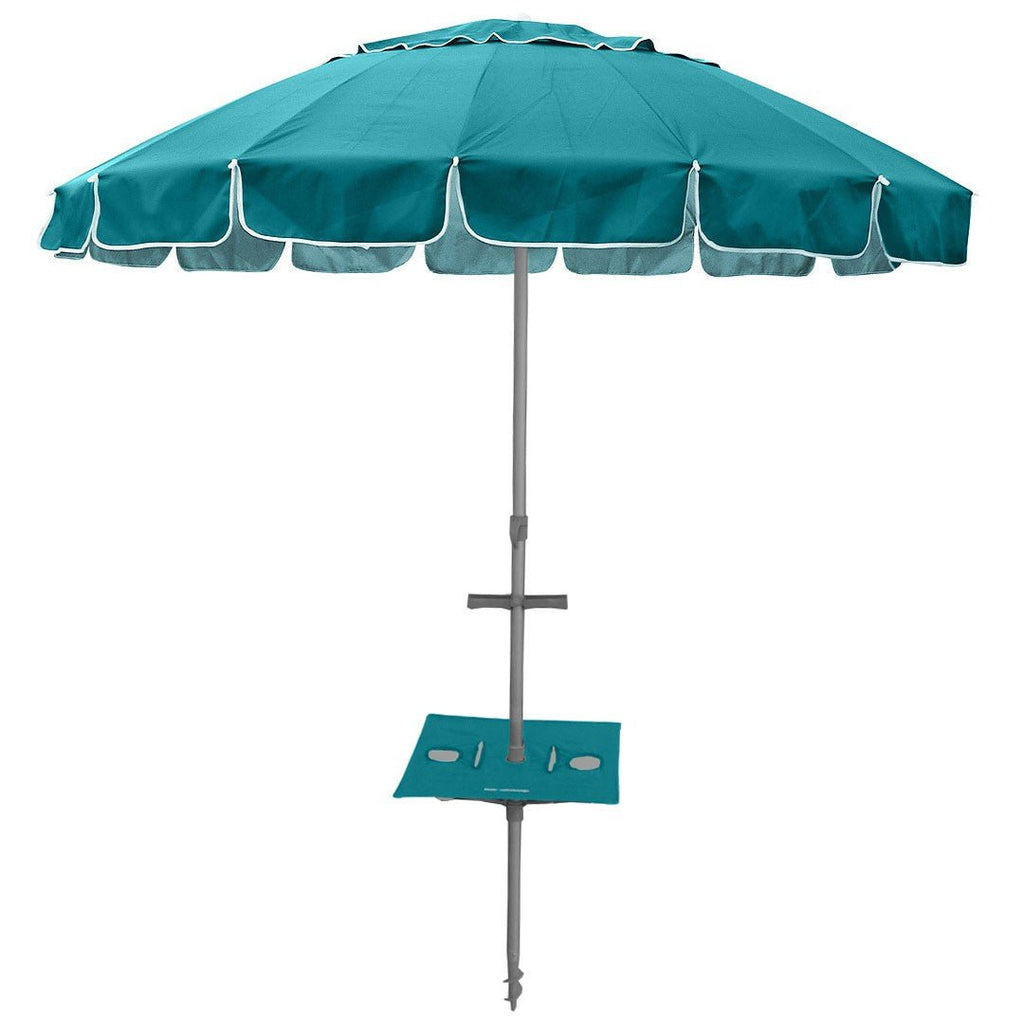 UPF50+ Maxibrella with Sunraker Table 240cm Turquoise - Umbrella Beach