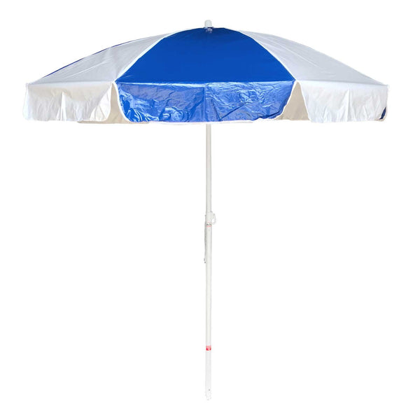 UPF50+ Avalon 200cm Vinyl Beach Umbrella Royal Blue and White
