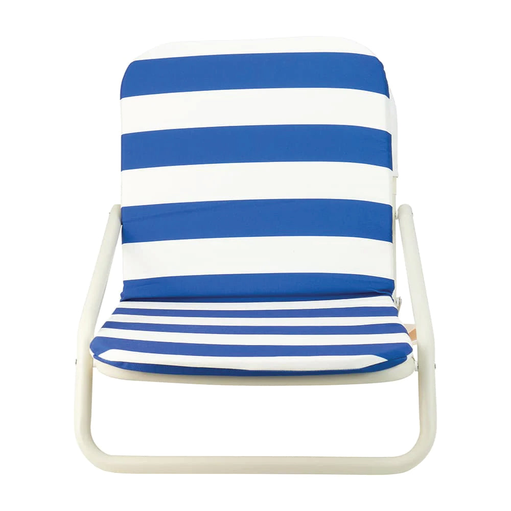 Deluxe Cushioned Beach Chair Navy Stripe