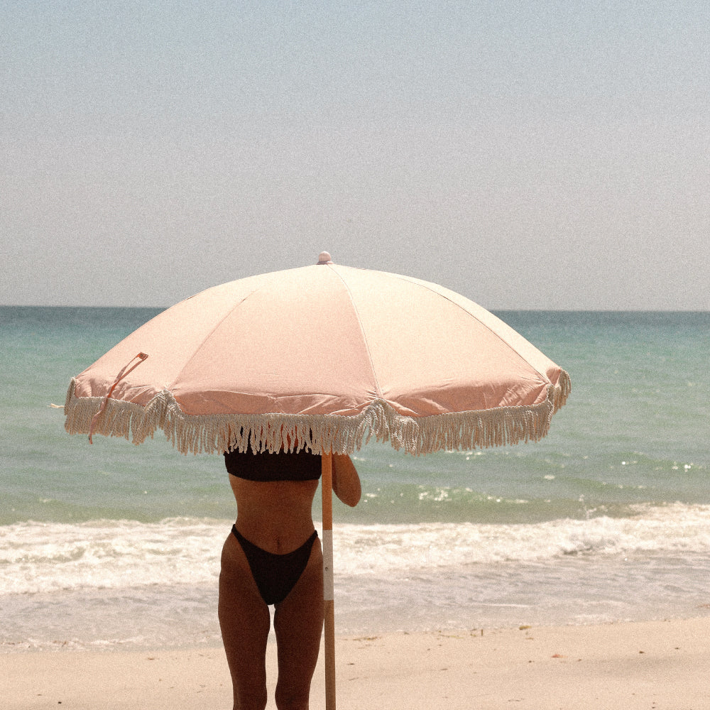 Sunnylife 150cm Salmon Luxe Beach Umbrella