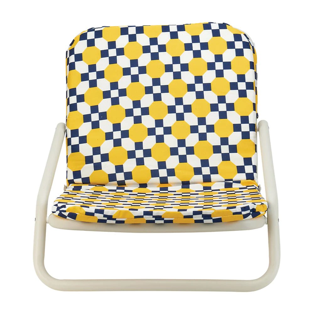 Deluxe Cushioned Beach Chair Retro Tile - Umbrella Beach