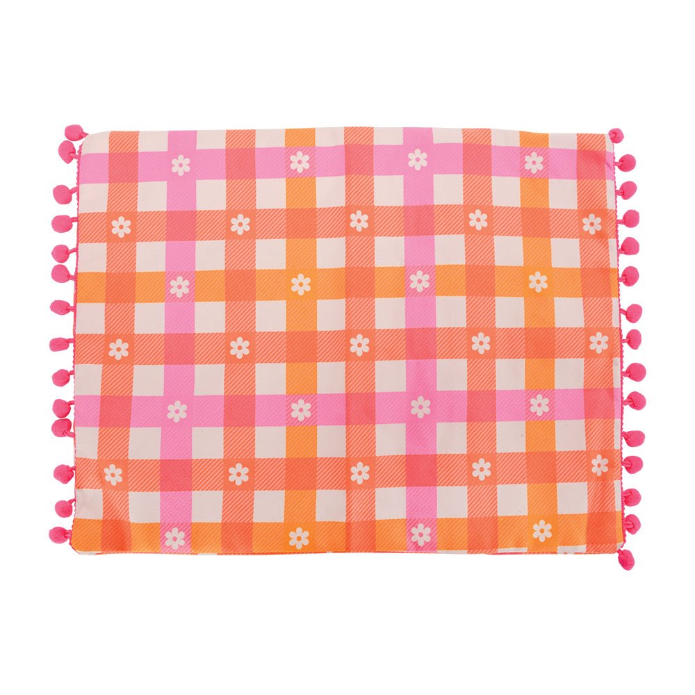 Inflatable Beach Pillow - Daisy Gingham - Umbrella Beach