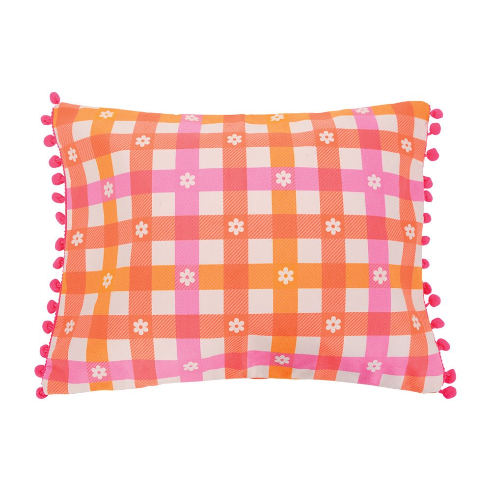 Inflatable Beach Pillow - Daisy Gingham - Umbrella Beach