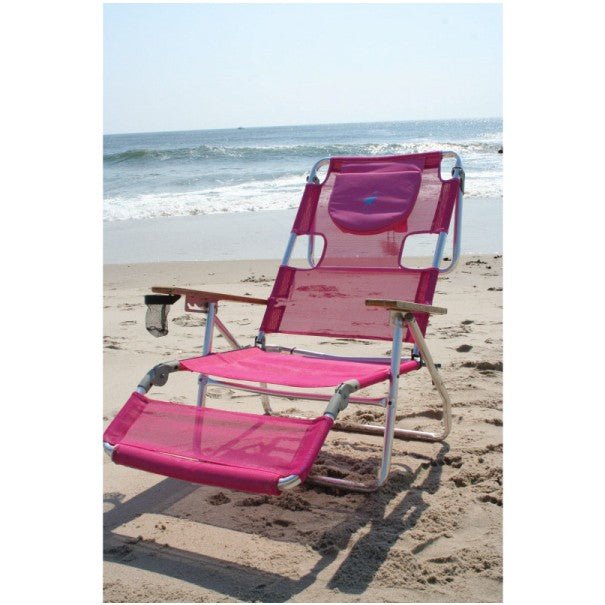 Ostrich 3 In 1 Aluminium Beach Lounger Pink - Umbrella Beach