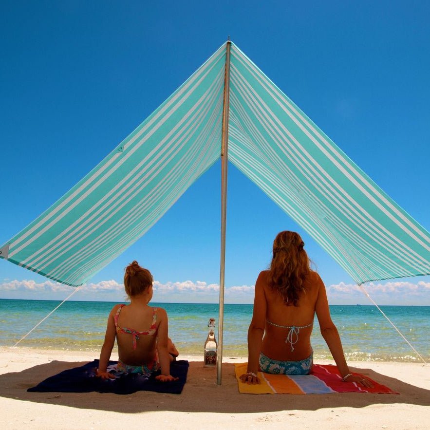 Sombrilla Beach Shelter Iridescent Stripe Turquoise - Umbrella Beach