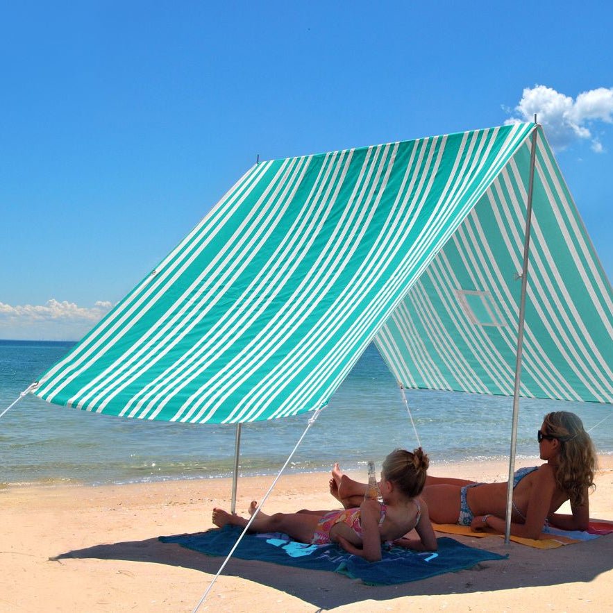 Sombrilla Beach Shelter Iridescent Stripe Turquoise - Umbrella Beach