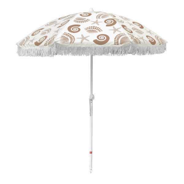 UPF50+ Balmoral Fringed 200cm Taupe - Umbrella Beach