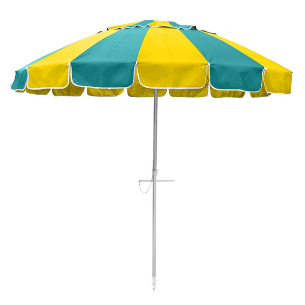 UPF50+ Carnivale 240cm Yellow and Turquoise - Umbrella Beach