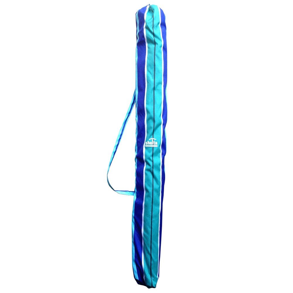 UPF50+ Cottesloe 200cm Navy and Turquoise Stripe - Umbrella Beach