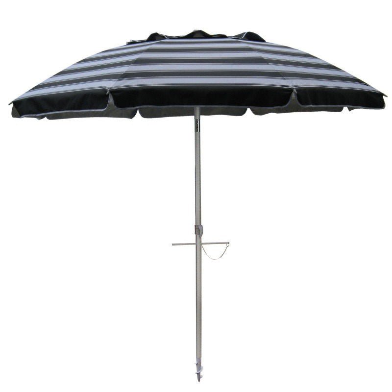 UPF50+ Daytripper 210cm Black White Stripe - Umbrella Beach