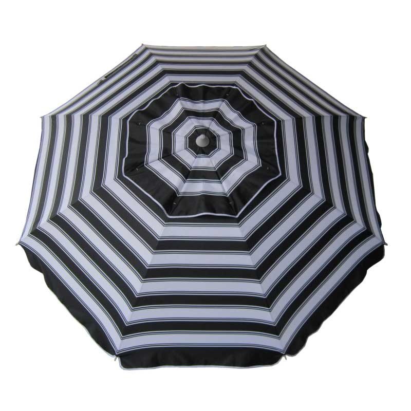 UPF50+ Daytripper 210cm Black White Stripe - Umbrella Beach