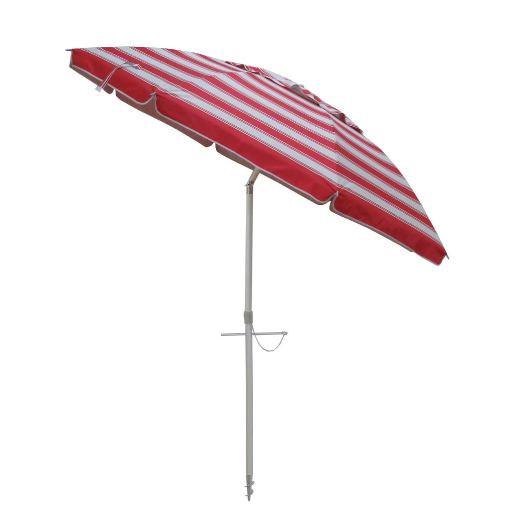 UPF50+ Daytripper 210cm Red White Stripe - Umbrella Beach