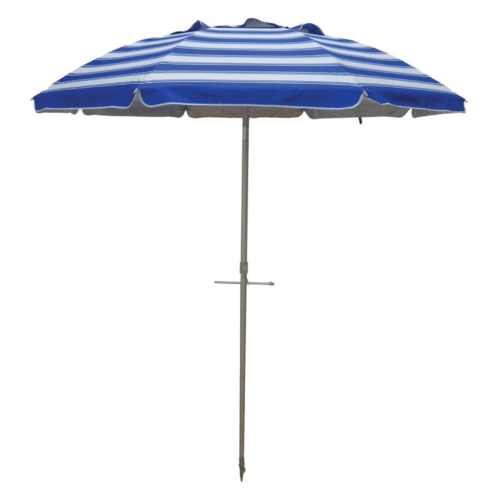 UPF50+ Daytripper 210cm Royal White Stripe - Umbrella Beach