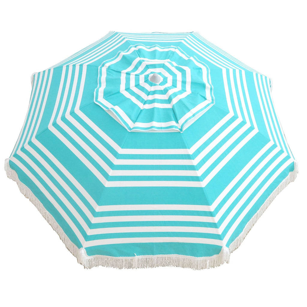 UPF50+ Fringe Beach 210cm Umbrella Iridescent Stripe - Umbrella Beach