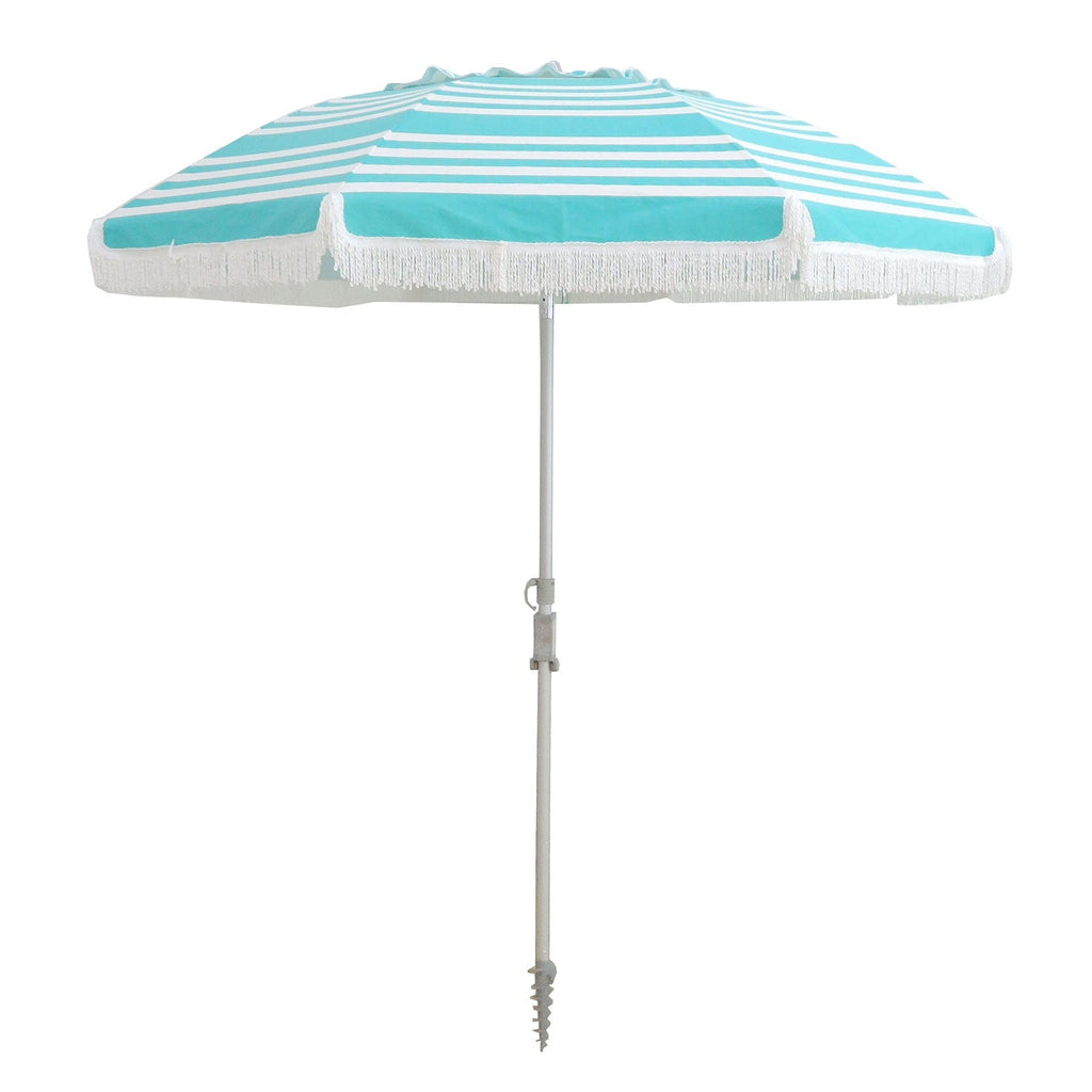 UPF50+ Fringe Beach 210cm Umbrella Iridescent Stripe - Umbrella Beach