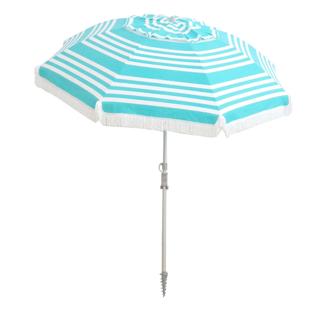 UPF50+ Fringe Beach 210cm Umbrella Iridescent Stripe - Umbrella Beach