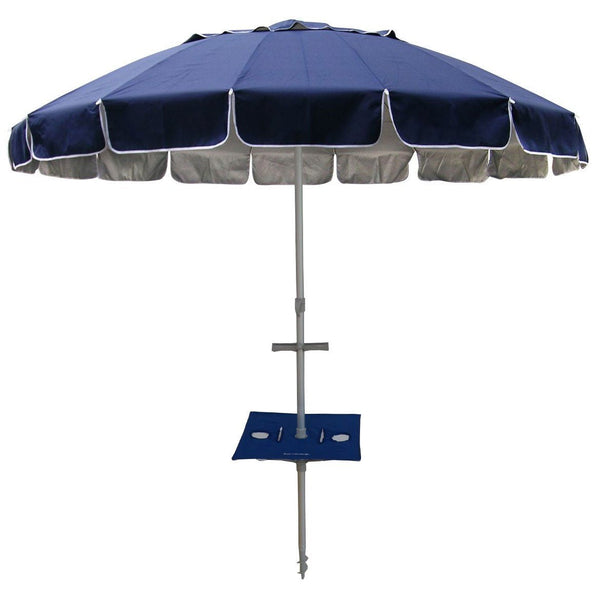 UPF50+ Maxibrella with Sunraker Table 240cm Navy Blue - Umbrella Beach