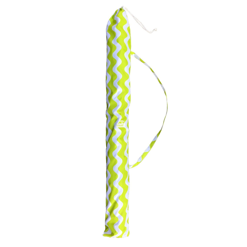 UPF50+ Newport Chevron Wave 200cm Lime - Umbrella Beach