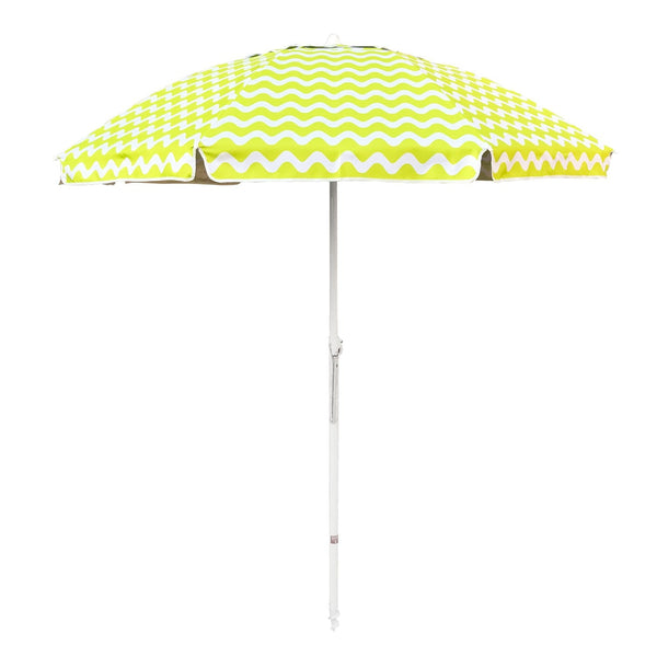 UPF50+ Newport Chevron Wave 200cm Lime - Umbrella Beach