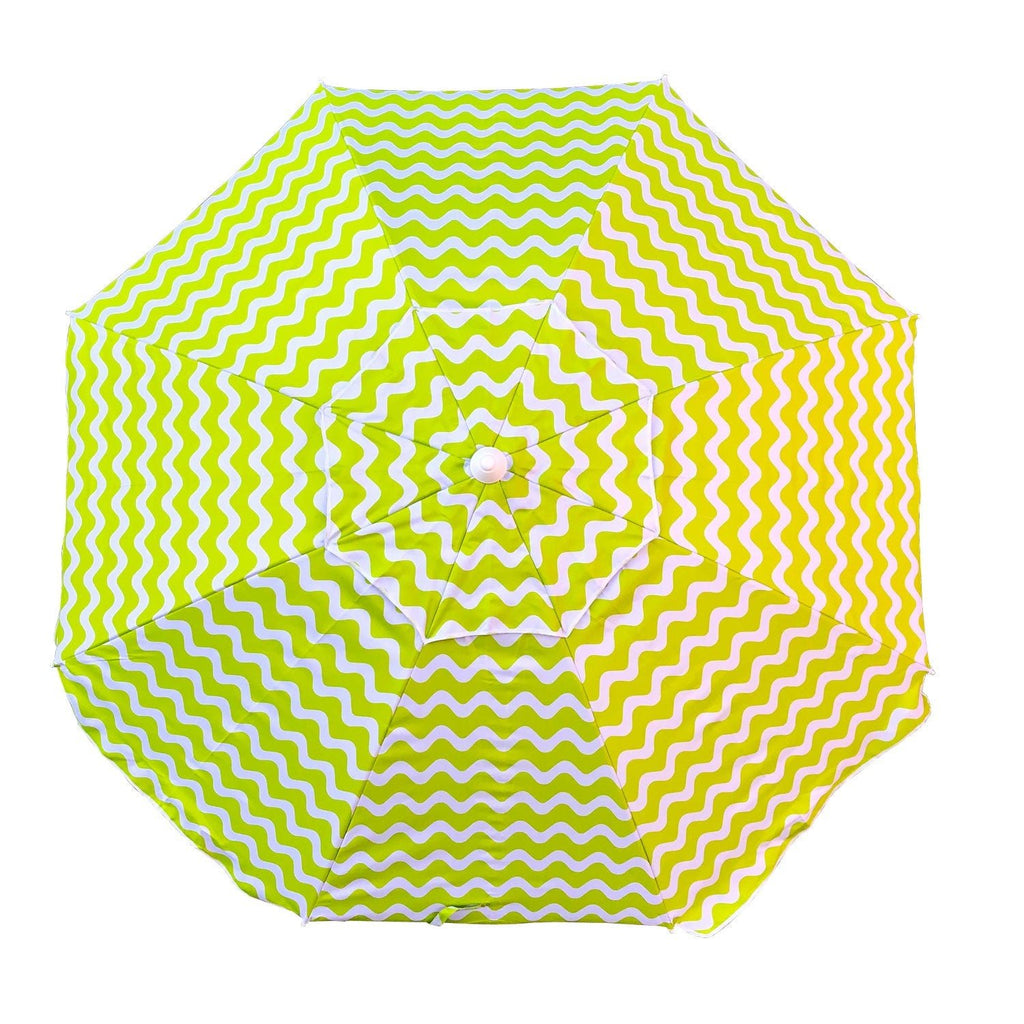 UPF50+ Newport Chevron Wave 200cm Lime - Umbrella Beach