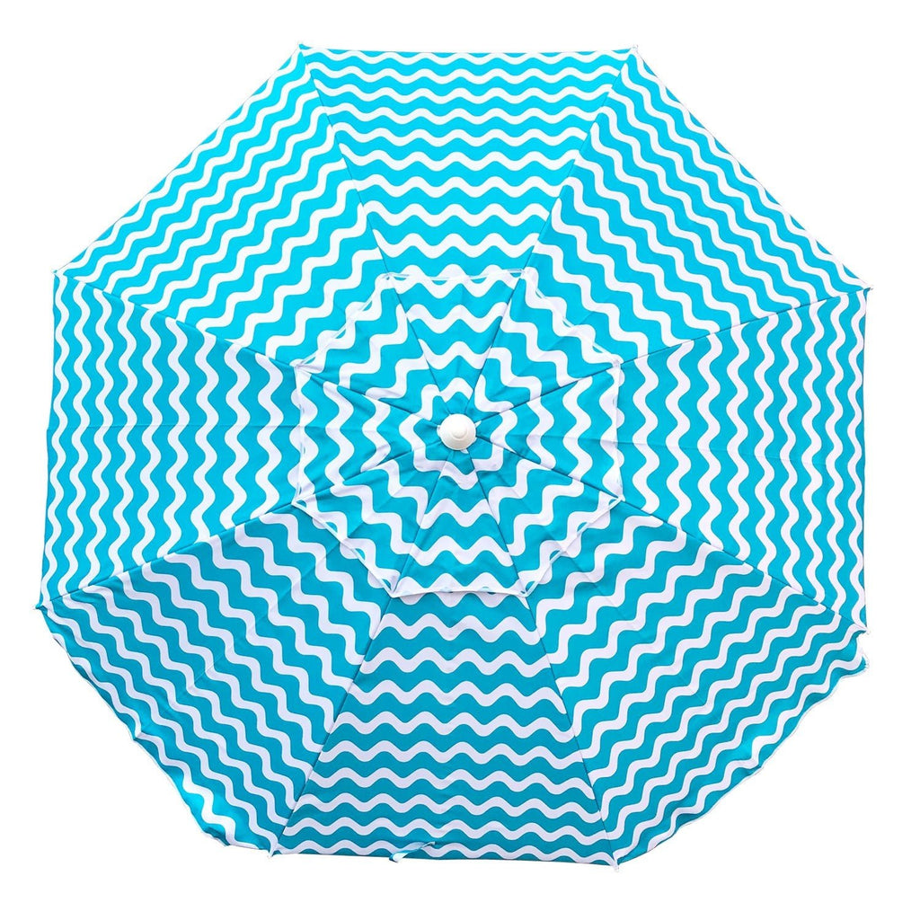 UPF50+ Newport Chevron Wave 200cm Turquoise - Umbrella Beach