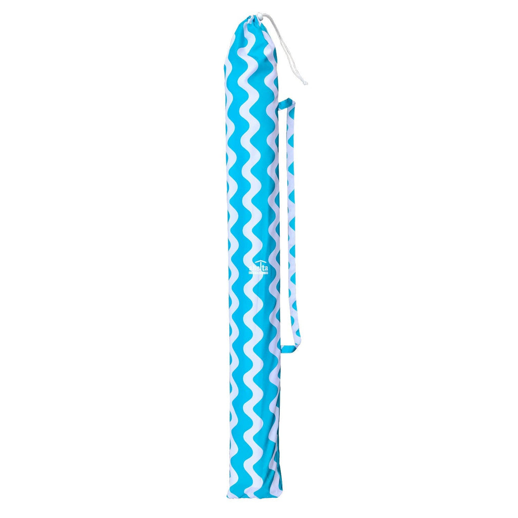 UPF50+ Newport Chevron Wave 200cm Turquoise - Umbrella Beach