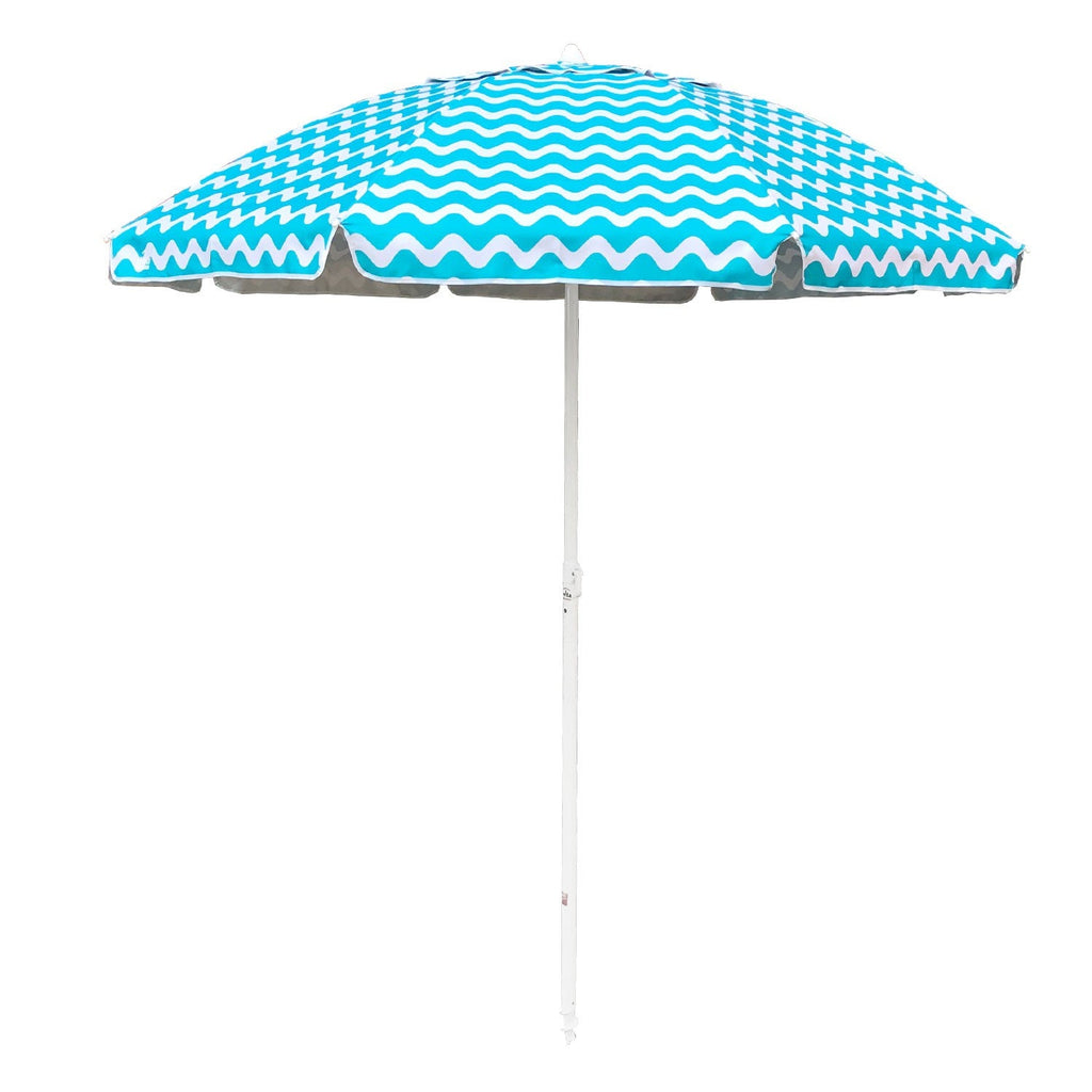 UPF50+ Newport Chevron Wave 200cm Turquoise - Umbrella Beach