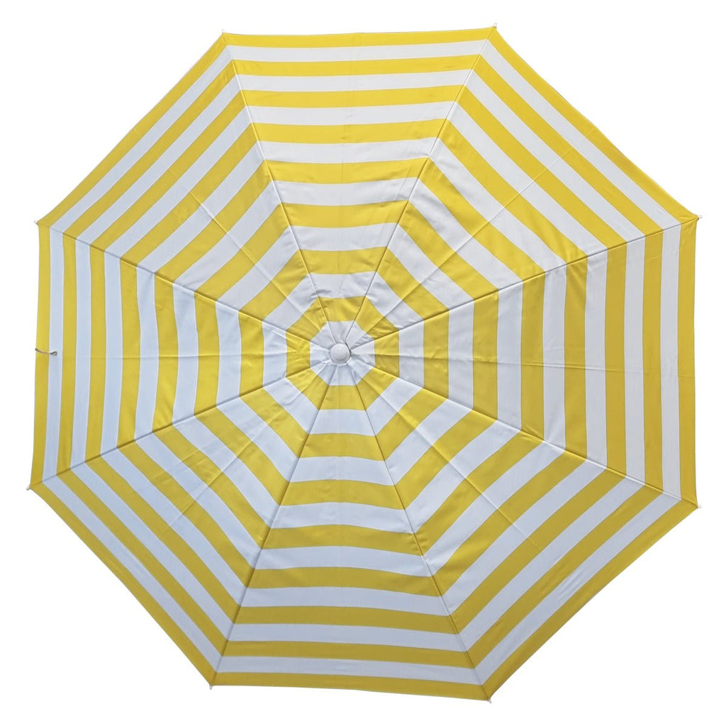 UPF50+ Noosa 180cm Yellow and White Stripe - Umbrella Beach