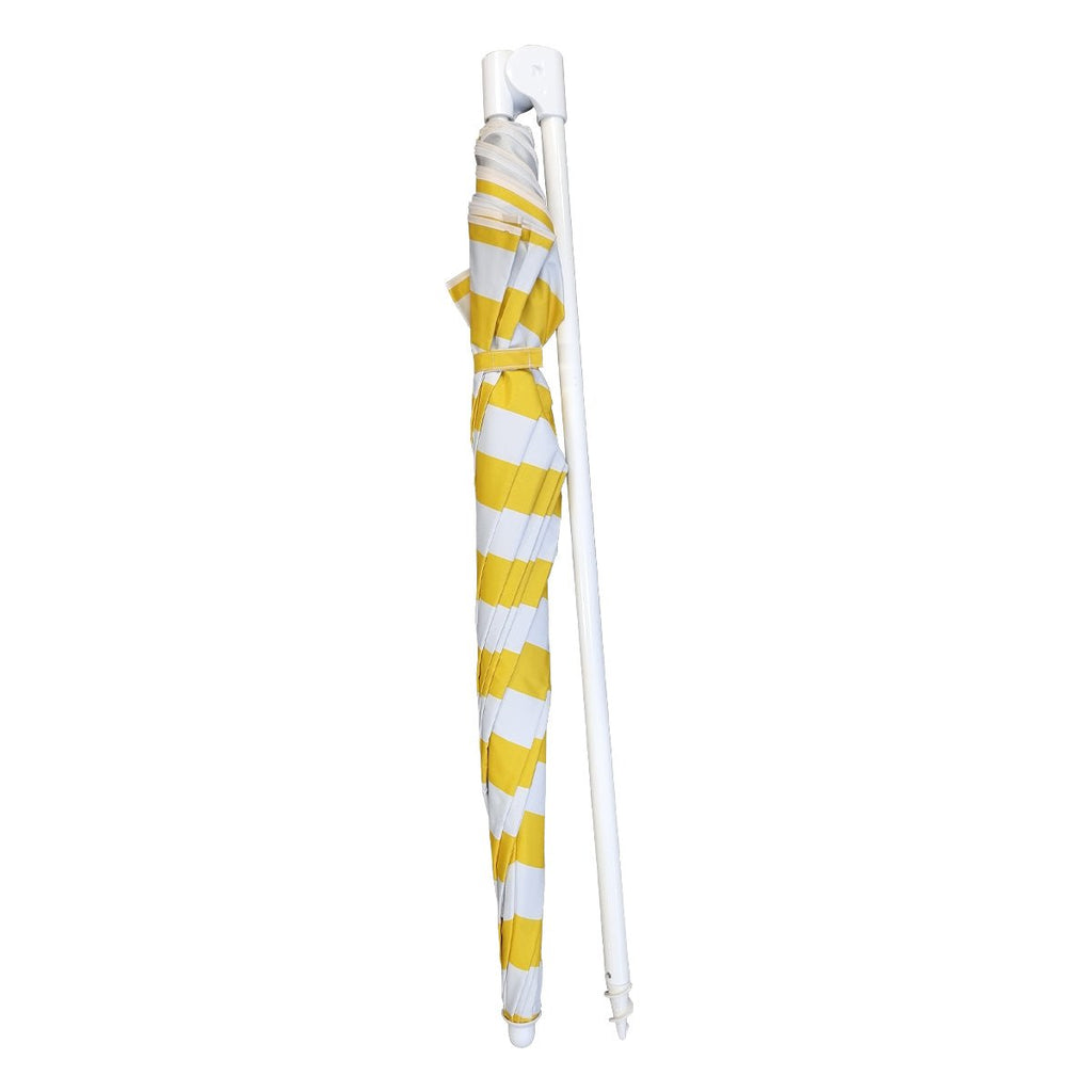 UPF50+ Noosa 180cm Yellow and White Stripe - Umbrella Beach