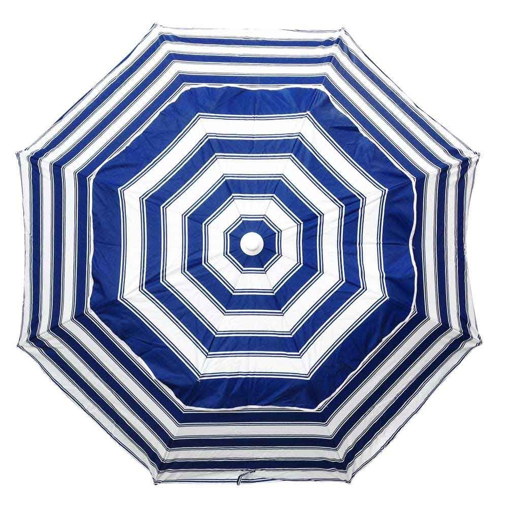 UPF50+ Portabrella 195cm Navy and White Stripe - Umbrella Beach